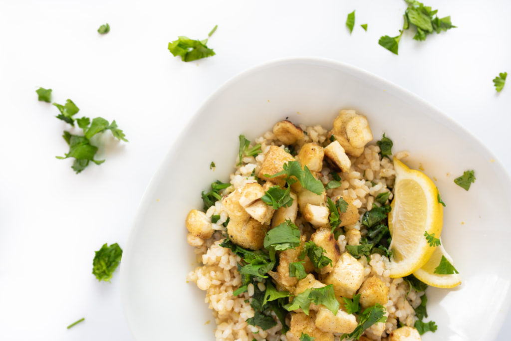 Garlic Butter Crispy Tofu - a wellness space