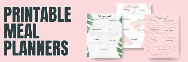 Get a pack of 10 Printable Meal Planning Sheets on my Etsy Store